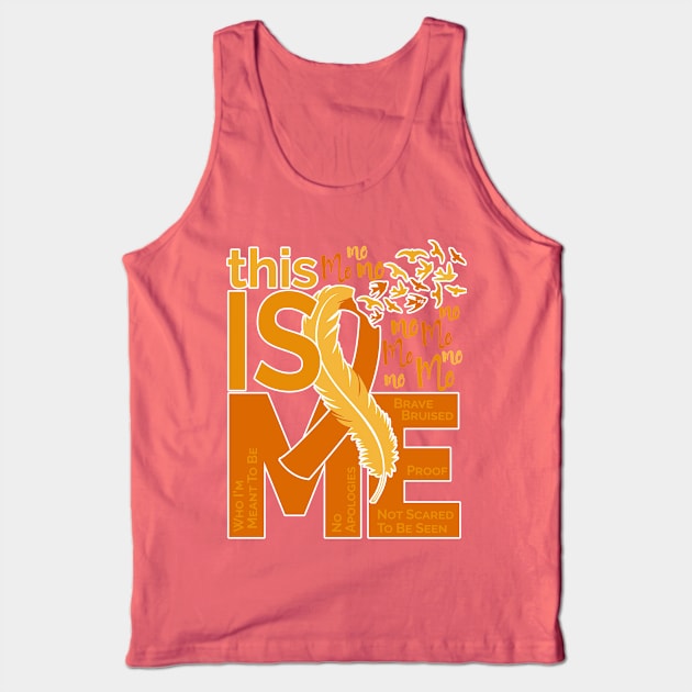 This Is Me - Awareness Feather Ribbon - Orange Tank Top by CuteCoCustom